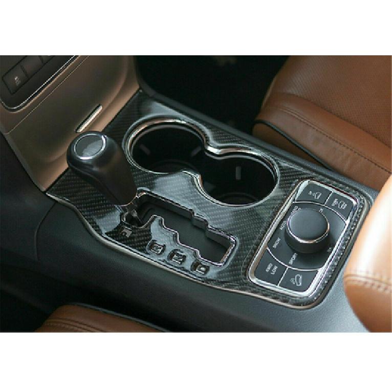 Soft Carbon Fiber Console Gear Shift Cover Trim for Jeep Grand Cherokee 2011-13