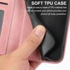 For iPhone 17 Case Calf Texture PU Leather Wallet Phone Cover with Wrist Strap