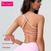 Женский спортивный бюстгальтер с перекрестной спинкой: Жилет для фитнеса и йоги, ударопрочный, средней и высокой интенсивности