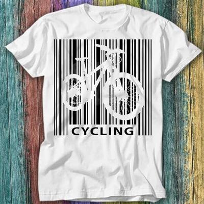 Велосипедный штрих-код Велосипедист Горный велосипед Шоссейный MTB Гонщик Велосипедная футболка Топ Футболка 389