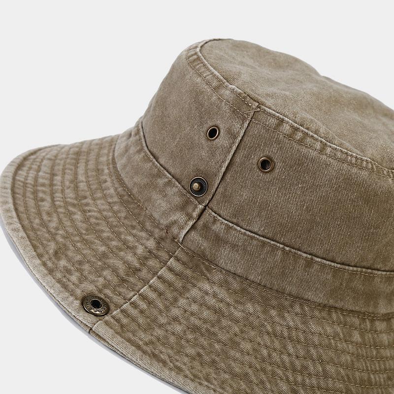 Vintage-Inspired Bucket Hat with Embroidered Lettering - Lightweight, Sun-Protective Fisherman Cap for Women & Men