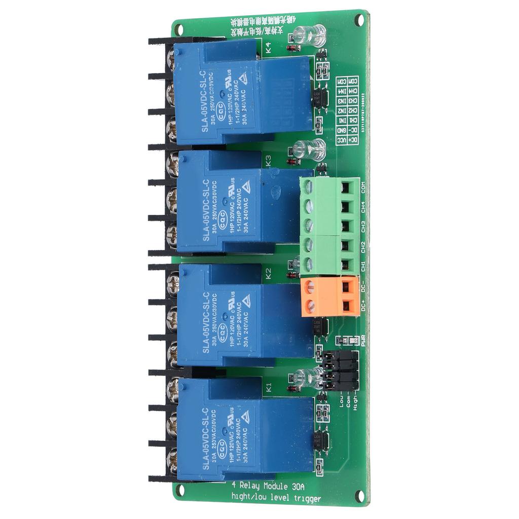 Relay Module 4 Channel 30A High Low Level Current Relay Module with Isolation Optocoupleur5V