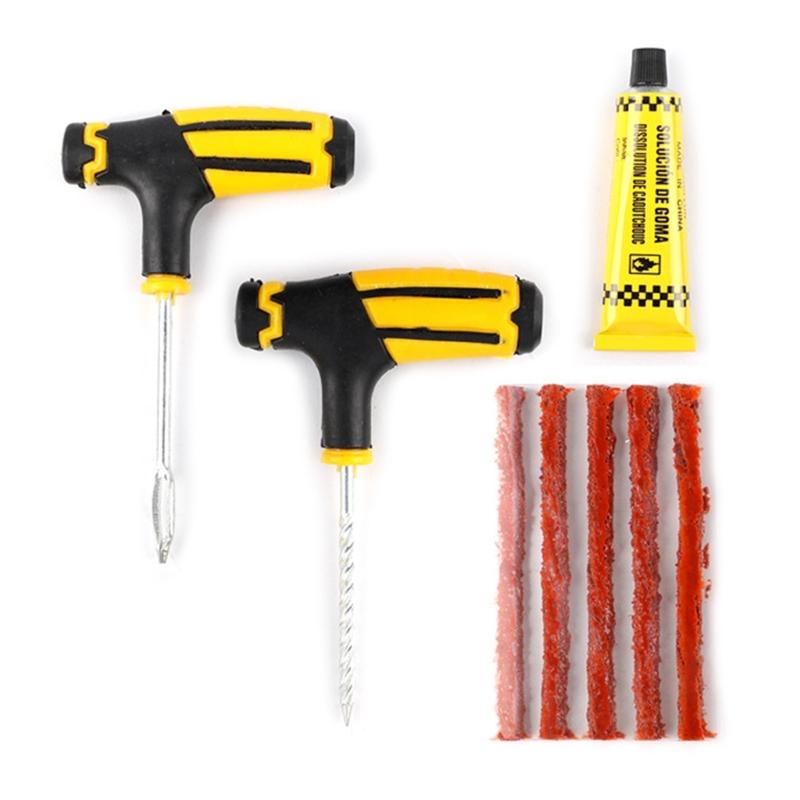 Автомобильный набор для ремонта шин Инструмент для ремонта проколов Автомобиль Мотоцикл Велосипед Прочный набор для ремонта бескамерных шин Набор инструментов с заклепками