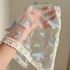 Soft Wrap Floral Cotton Head Scarf Elegant Printing Hair Scarf Lace Triangle Scarf  Spring