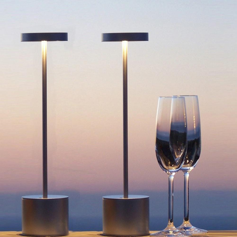 Cordless Table Lamp Usb Rechargeable Led Portable Battery Powered Three-color Stepless Dimming Small Table Light