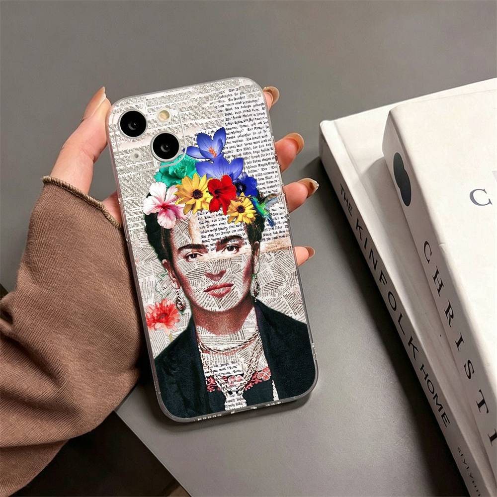 Арт F-Фриды К-Кало КРУТЫЙ Чехол для Телефона Для iPhone17,16,15,14,13,12,11 Plus,Pro Max Мягкий Прозрачный Чехол