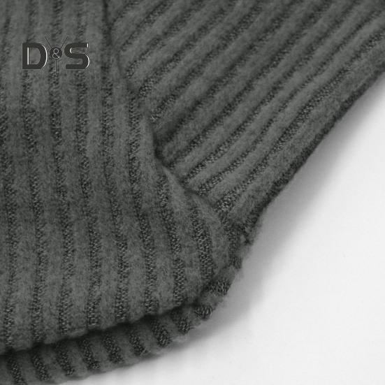 Women Knitting Tops Sexy Sloped Shoulder Collar Irregular Hem Pullover Tops Solid Color Ribbed Blouse