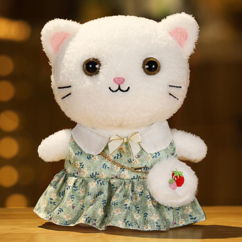 30 см Кафе Кот Маленькие Кошки Милая Подушка Плюшевая Игрушка Мягкая Кукла В Очках и Одежде Мультяшная Милая Игрушка