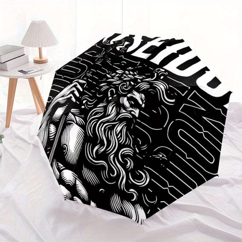 1pc Poseidon, Sea God Umbrella - 8-Rib Automatic Open/Close, Fashionable Compact Umbrella for Outdoor Adventures yy250813123