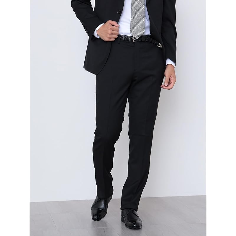 [Beams Heart] костюм базовый однотонный 2 пуговицы мужской ЧЕРНЫЙ XL