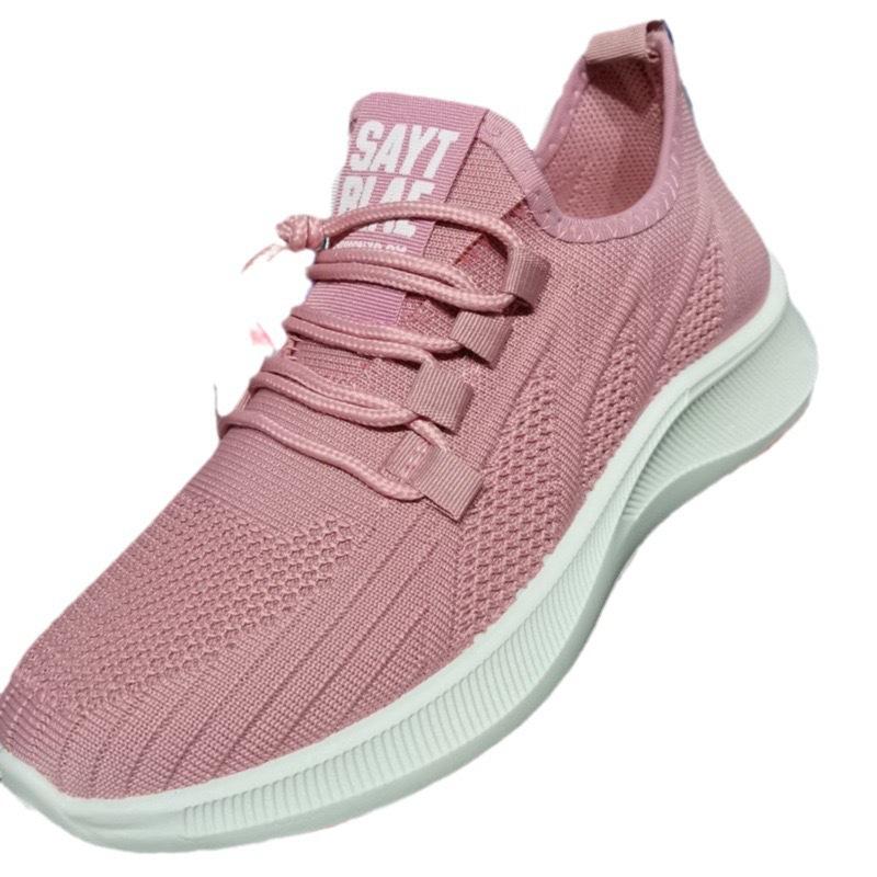 Flying Woven Sports Women's Shoes 2024 Spring Guochao Breathable and Comfortable Running Shoes Versatile Fashion Lightweight Casual Soft-soled Shoes