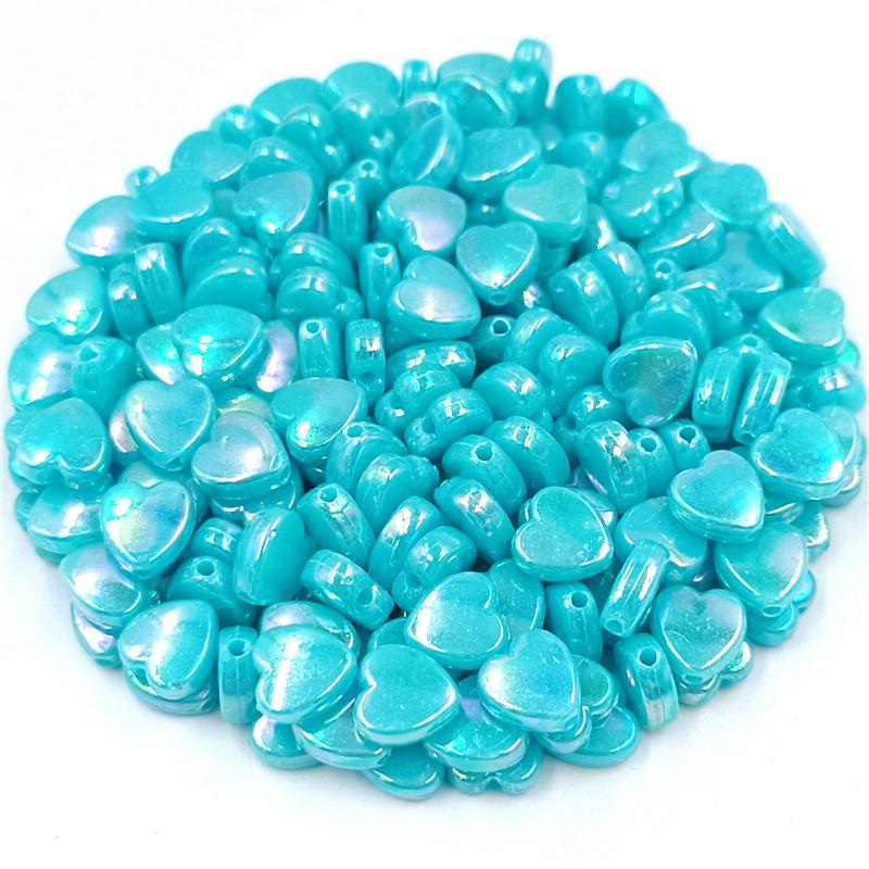 100Pcs Heart Acrylic Beads Jewelry Making AB Color DIY For Wholesale Pendant Necklace Bracelet