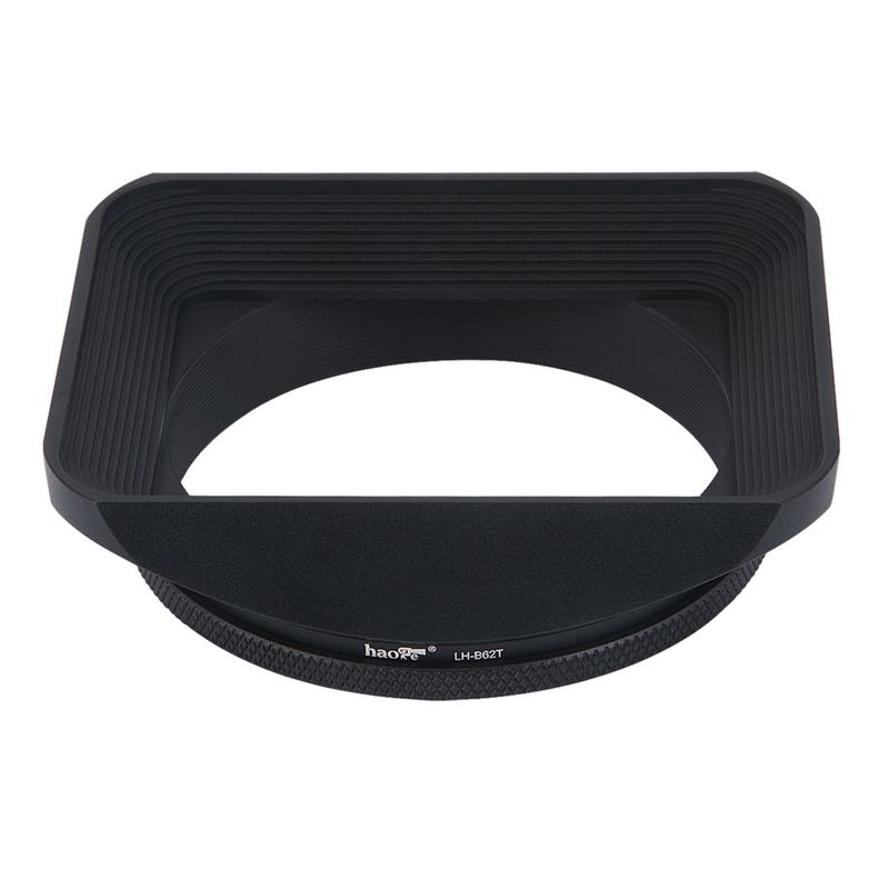 Haoge 62mm Square Metal Screw-in Mount Lens Hood Shade with Cap for Hasselblad XCD 45Pmm F/4 Lens