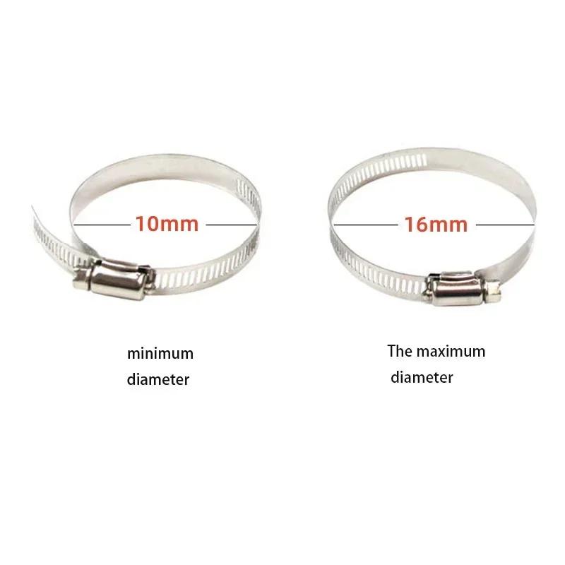 10 Pieces Adjustable 304 Stainless Steel Screw Hose Clamp Car Fuel Faucet Hose Clamp Worm Gear Clamp Hardware Accessories