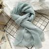 Spring and Summer Thin Breathable Linen Scarf for Women, Artistic Solid Color Shawl Pure Linen Scarf for Women