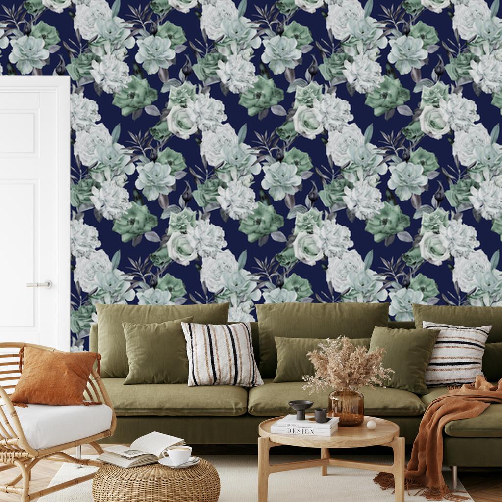 Wallpaper Floral Rose Pattern for Living Room and Bedroom 50x1000