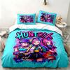 Kpop demon hunters 3pc set Perfect for bedroom use Comfortable bedding set includes a duvet cover and two pillowcases Ideal birthday or Christmas gift