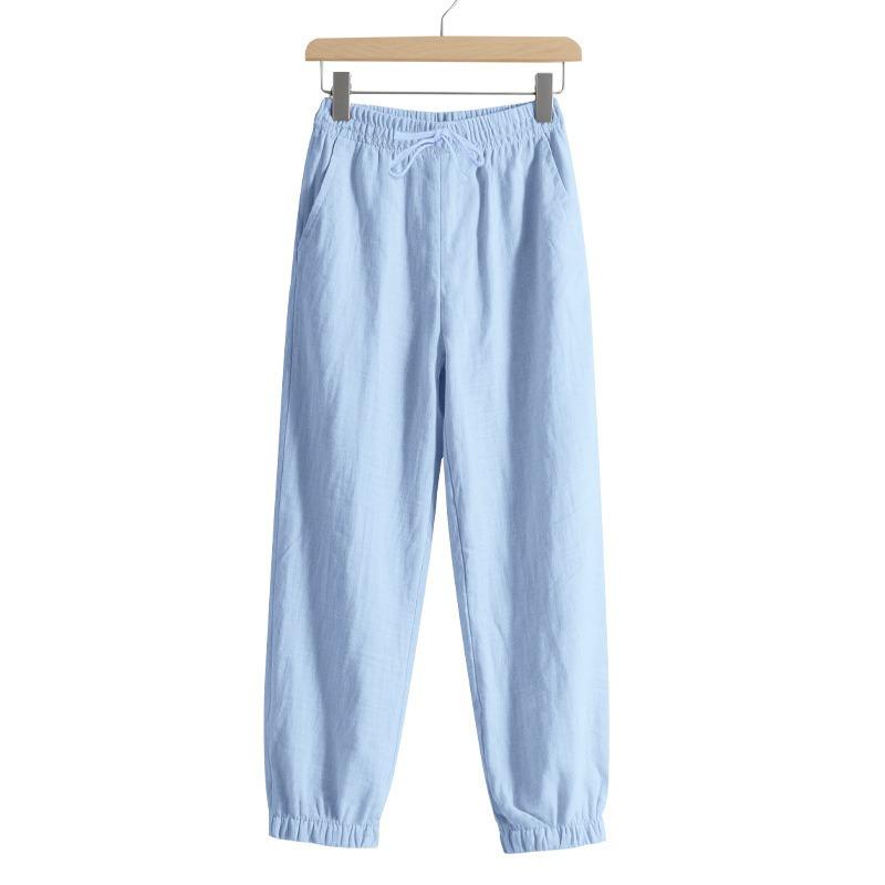 Четыре Сезона Пляжный Тренд Мужские Свободные Льняные Большого Размера Повседневные Спортивные Леггинсы Мужские Брюки