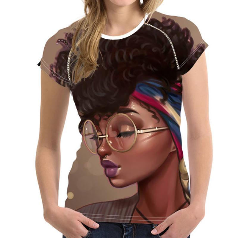 Новая африканская футболка для девочек, футболки в этническом стиле с 3D-принтом, женские с коротким рукавом