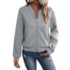 Women Loose Casual Lightweight Long Sleeve Full Zipper Sweatshirts Jackets Coat Outwear