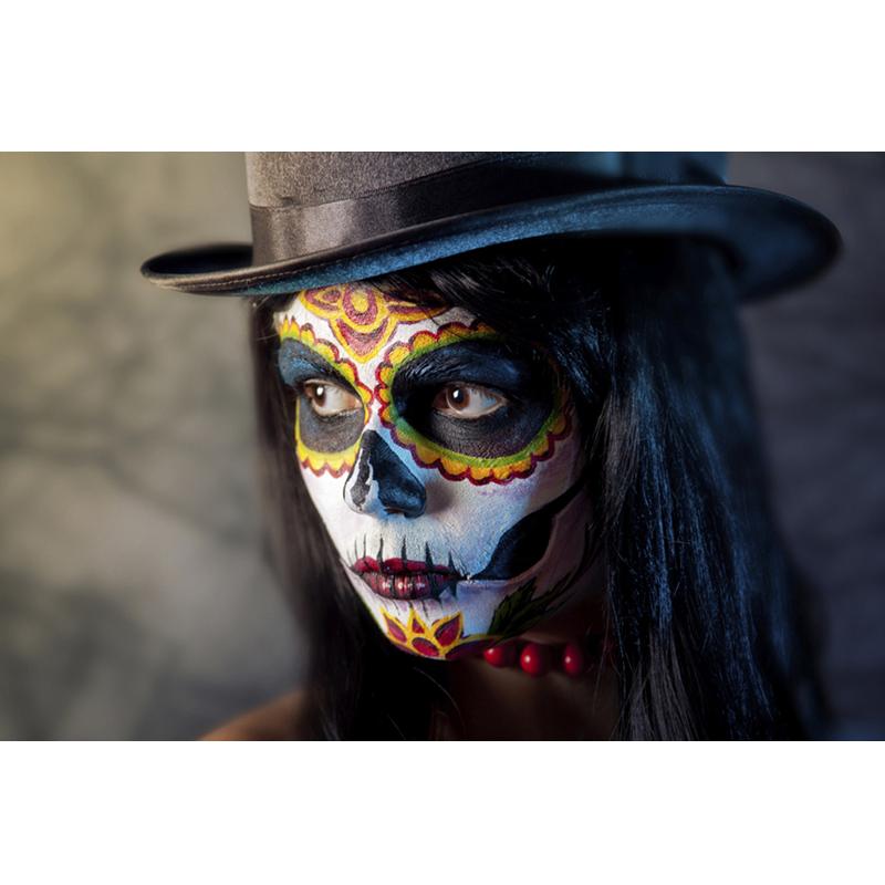 Рамка из цельного дерева, черный череп, татуировка, девушка, современная картина на холсте, настенные художественные постеры и принты, картина для гостиной, украшение дома