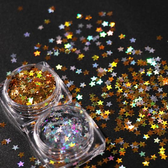 3mm Natural Women Laser Pentagram Paillette Nail Art Decor DIY Manicure Tool