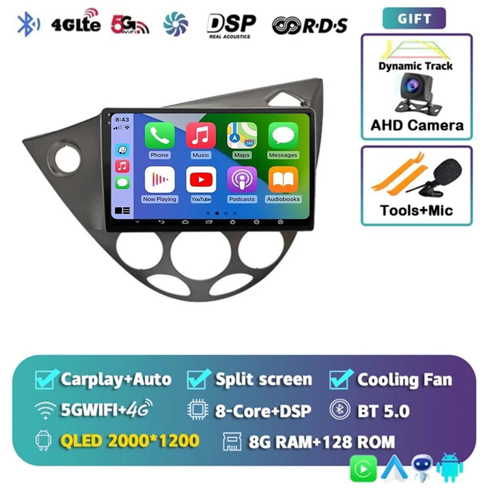 9-дюймовый Android 14 автомобильный радиоприемник для Ford Fiesta 1995-2001 Focus MK1 1998-2004 2 Din стерео мультимедийный проигрыватель Carplay Autoradio головное устройство