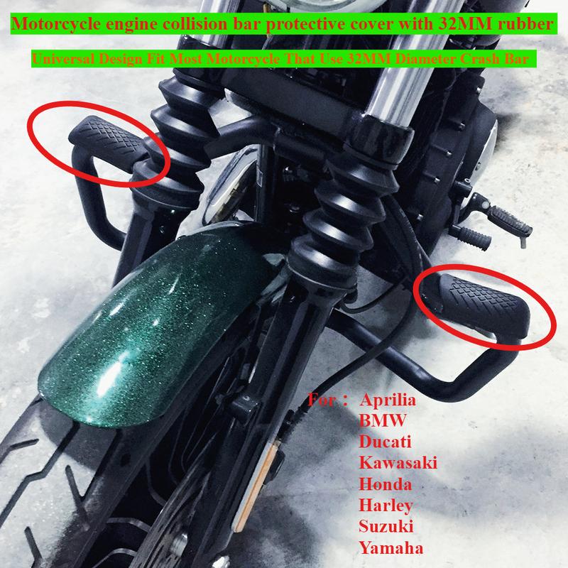 Motorcycle engine collision bar protective cover with 32MM rubber suitable for Aprilia Ducati Kawasaki Honda Harley XL883 48
