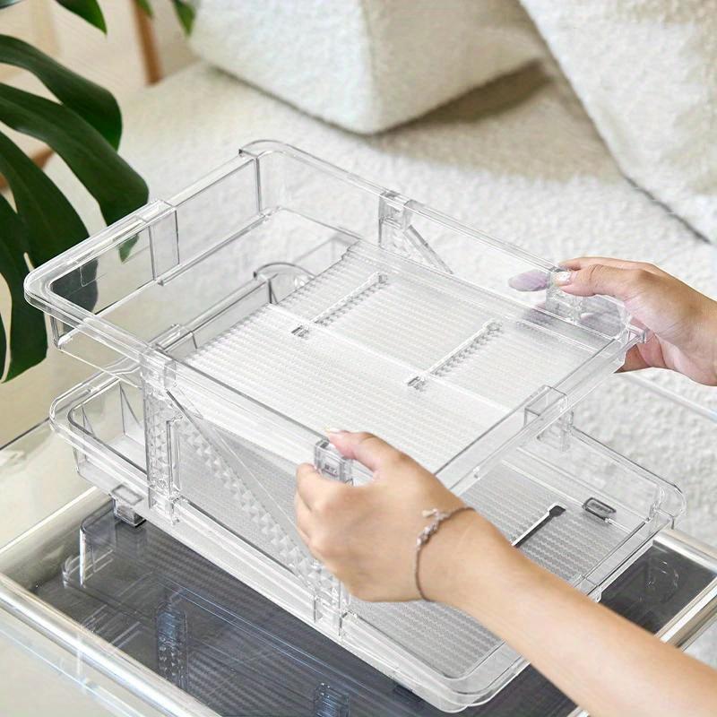 1 Pcs Double Layers Adjustable Soda Can Organizer for Refrigerator Cabinets Beverage Can Dispenser Storage Box for Standard Cans