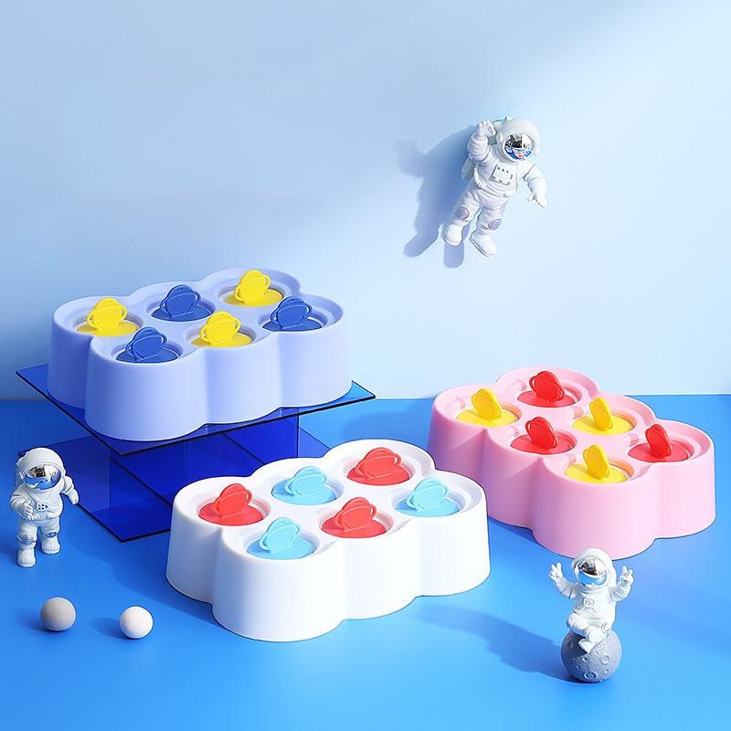 Силиконовая форма для мороженого с мультяшным астронавтом и крышкой, детская форма для льда в виде кубиков эскимо, домашний сыр, подарочные кухонные принадлежности