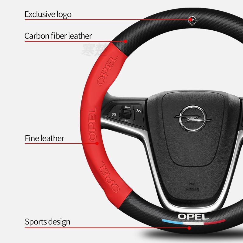 Для Opel OPCline ASTRA CORSA INSIGNIA MOKKA VECTRA GTC Tigra Карбоновое волокно Кожа Чехол на руль автомобиля Противоскользящие аксессуары
