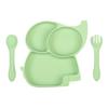 8 шт./компл. набор силиконовой посуды «Слоненок», детские блюда для кормления, миска без бисфенола А, тарелка, нагрудники, наборы ложек и вилок, детская нескользящая посуда