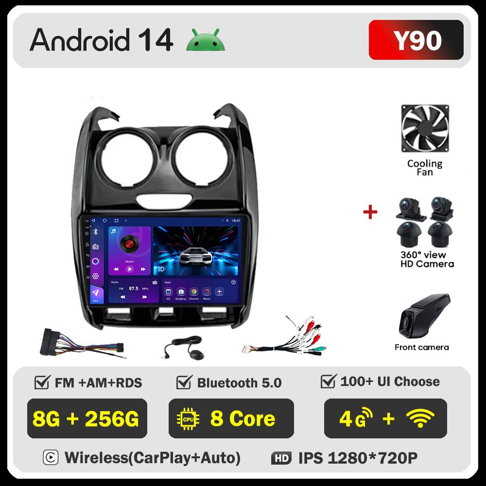 Автомобильное радио для Renault Duster 2015 - 2020 для LADA Largus 2021 Android 14 Мультимедийный проигрыватель GPS Навигация Carplay Android Auto