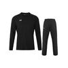Printed Logo Sports Crew Neck Long Sleeve T-Shirt Quick Dry Mid Waist Pants Casual Sports Set Men Sets Black 22600307-001+21500737-001
