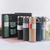 Portable Stainless Steel Vacuum Flask Set: One Cup, Three Lids - Ideal for Outdoor Use and High-End Gifts