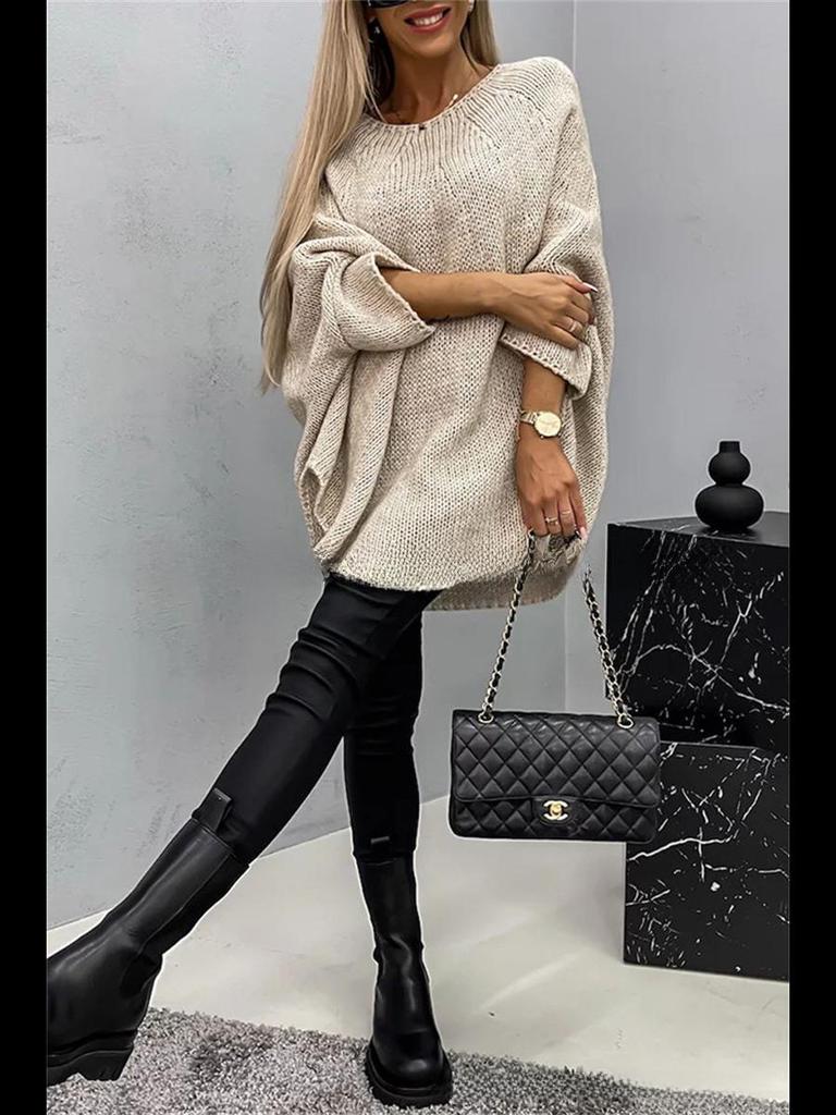 2023 Autumn Women's Cape Raincoat Style Knit Shawl Sweater