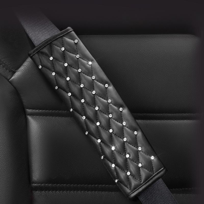 Кожаный хрустальный алмазный автомобильный рычаг переключения передач, автомобильный ручной тормоз, ремень безопасности, чехол, подлокотник, коврик, аксессуары для салона автомобиля