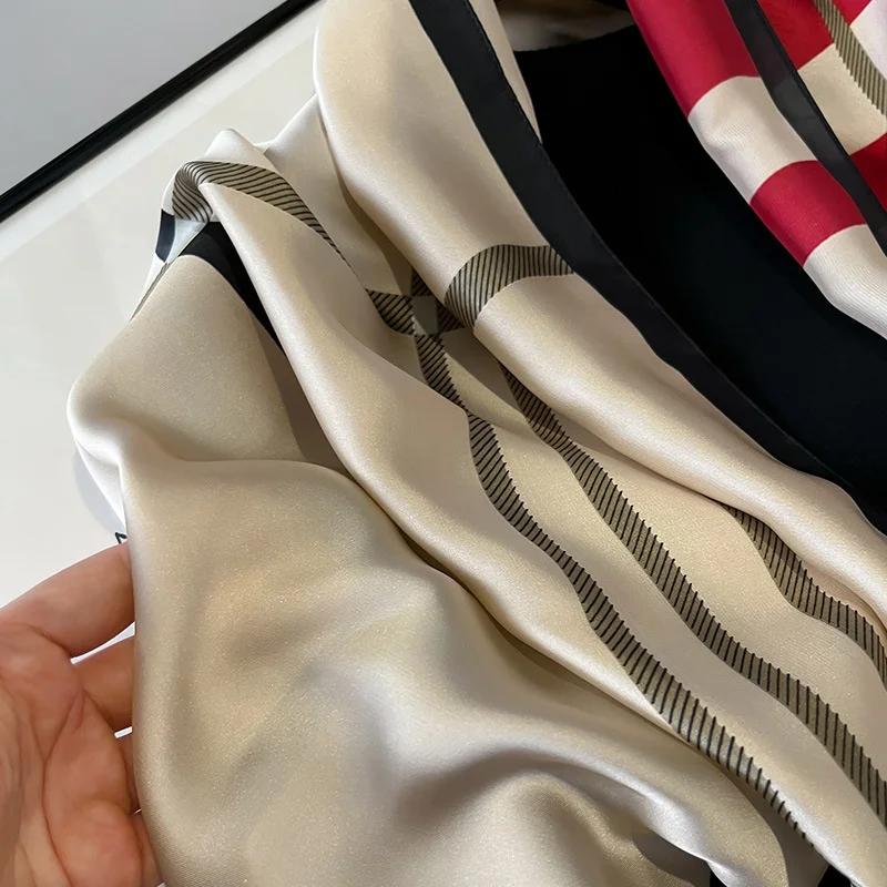 Design Satin Silk Shawl Hijab Scarf Women Fashion Summer Sunscreen Beach Stole Wraps Bufanda Female Headkerchief Echarpe New