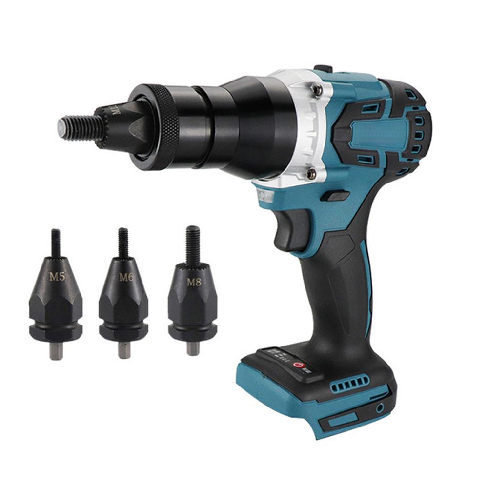 Мощный бесщеточный электрический заклепочный станок, набор автоматических электрических заклепок, набор клепальных инструментов с