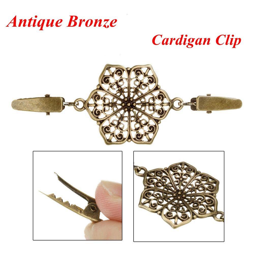 Fashion Retro New Hexagon Pattern Sweater Blouse Pin Duck Clip Clasps Shawl Brooch Cardigan Clip