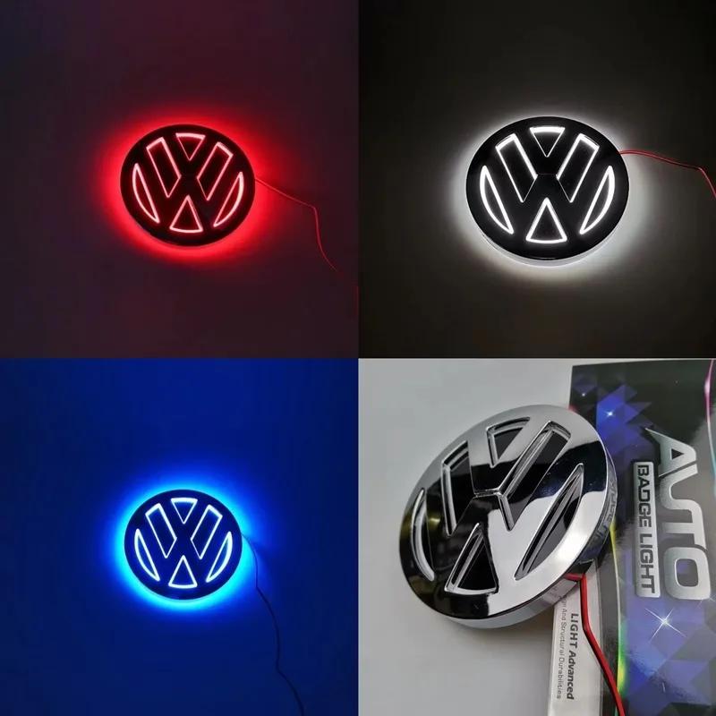 BHMTQ1 VW 11cm 5D Logo Light LED Rear Badge Light Front Grille For VW CC Bora Golf Jetta POLO MAGOTAN Passat Logo Light Trunk Sticker