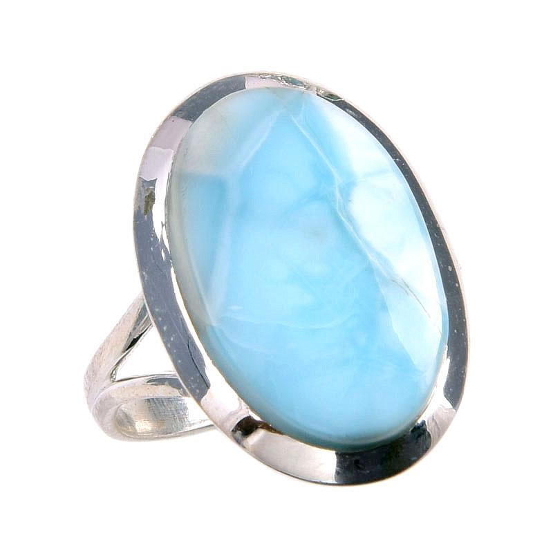 Кольцо в подарок из стерлингового серебра 925 пробы с драгоценным камнем Natural Republic Larimar S.8 G0h68