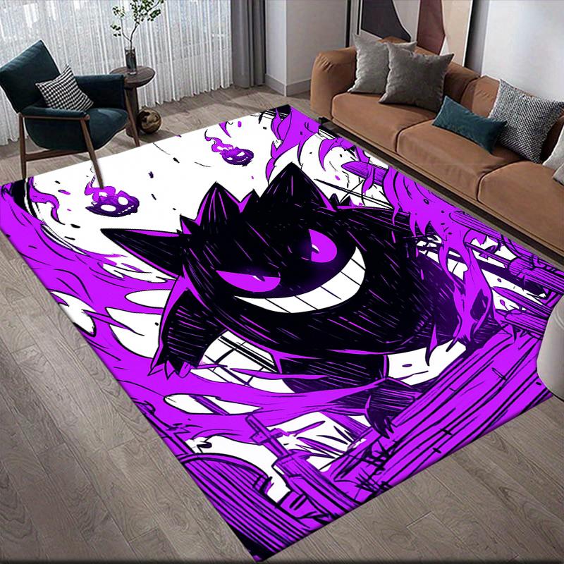 Gengar Purple Square Area Rug, Non-Slip Floor Mat for Bedroom, Perfect Gift for Gengar Fans.chl