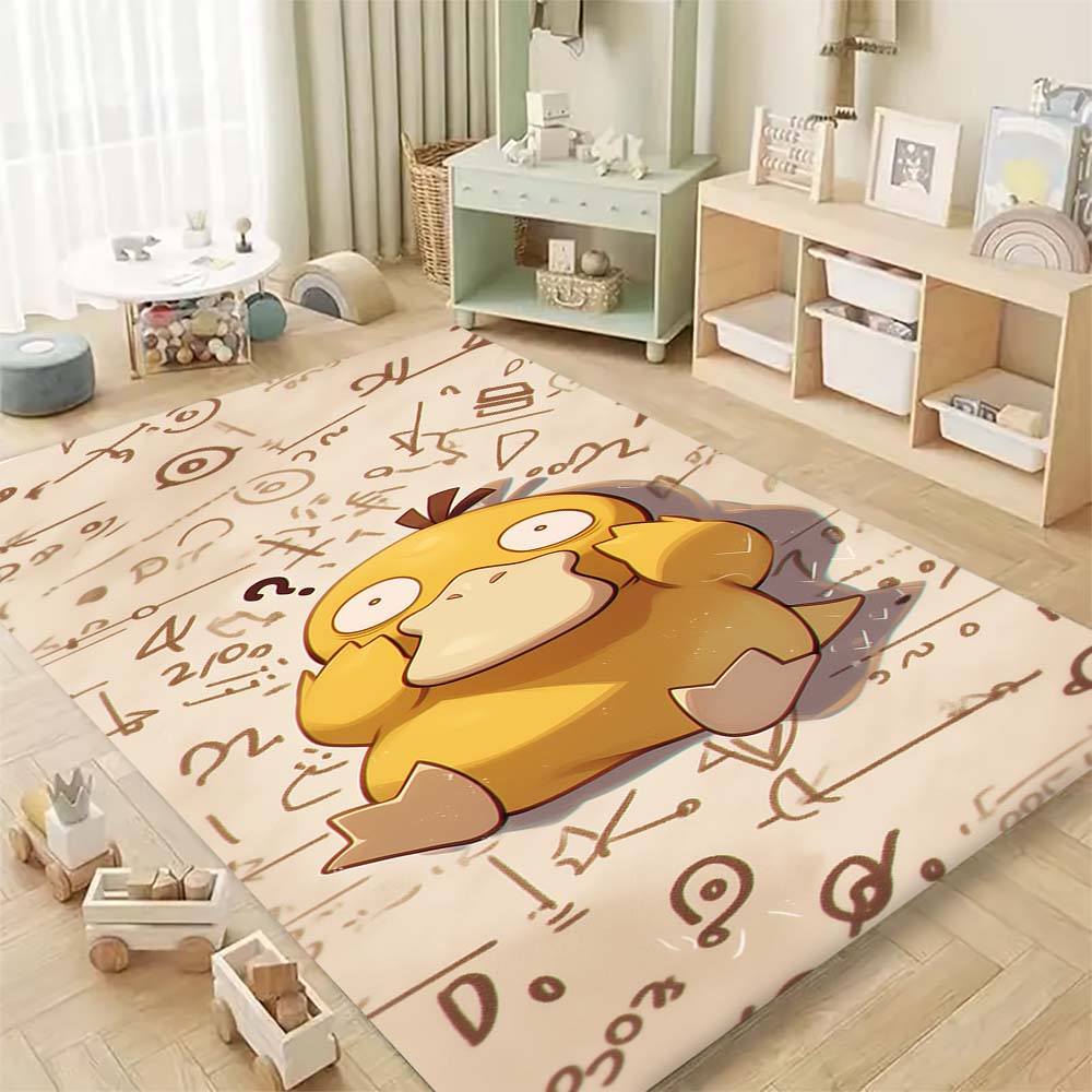 Коврик для пола Pokemon Psyduck, милый, с изображением утенка из мультфильма, моющийся, противоскользящий, для детской комнаты