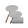 Colorful Triple Nesting Coffee Table Wooden Legs Round Pastel Design White