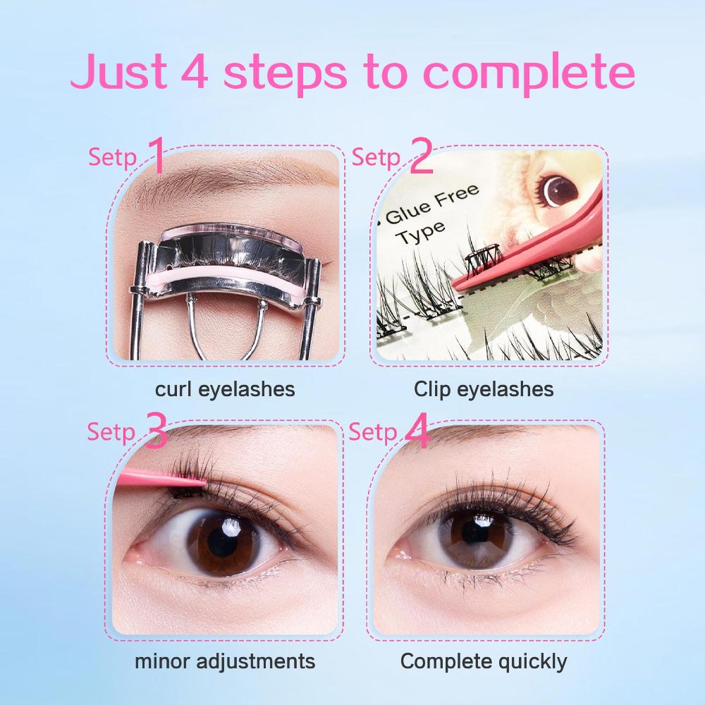 Натуральные самоклеящиеся накладные ресницы 36 пучков одиночные пучковые ленивые накладные ресницы без клея LC C завитые 10-13 мм