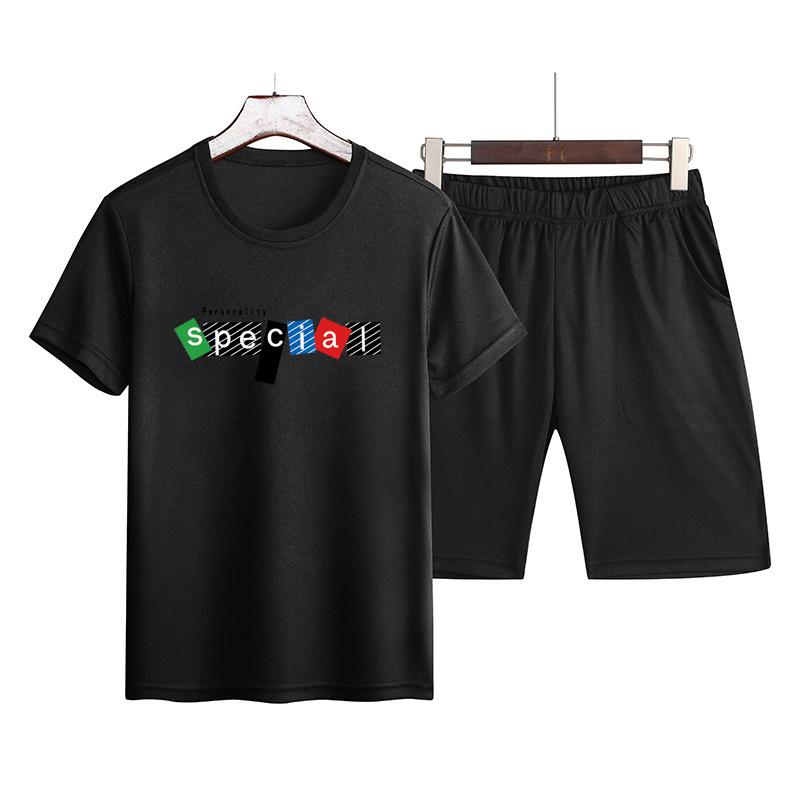 Summer Men's Casual Sports Short-sleeved Suit Men's T-shirt Suit Youth Shorts