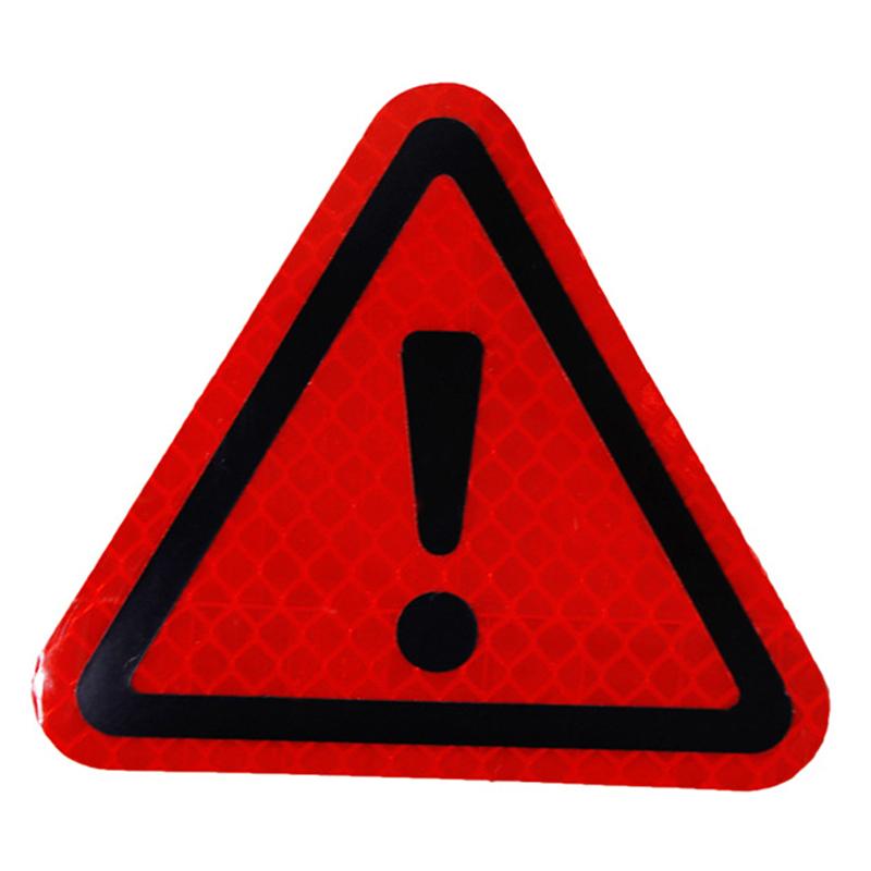 Triangle Exclamation Mark Reflective Warning Sign Car Sticker Night Driving Safety Reflective sticker for Car Anti-Collision