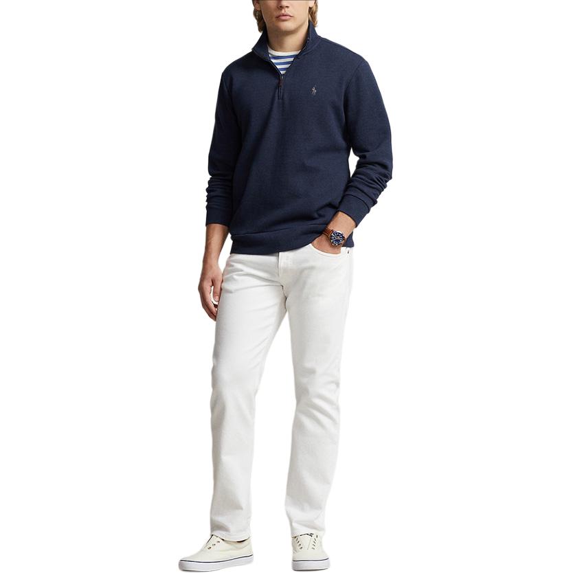 Polo Ralph Lauren SS24 Solid Logo Embroidered Long Sleeve Sweatshirt Men Sweatshirt Navy-Blue MNPOKNI16823385-410