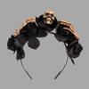 Skull Headband Halloween Tiaras And Crowns Halo Flower Headband Day of The Dead Headband Rose Flower Crown Hairband